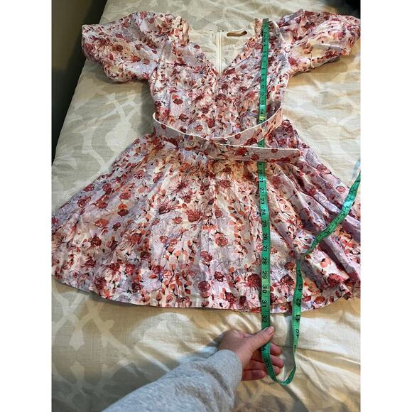 Lakeyo Anselma belted puff sleeve fit and flare mini Dress xs nwt - Picture 7 of 12